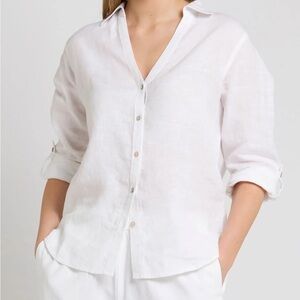 Dunnes White Linen Shirt
